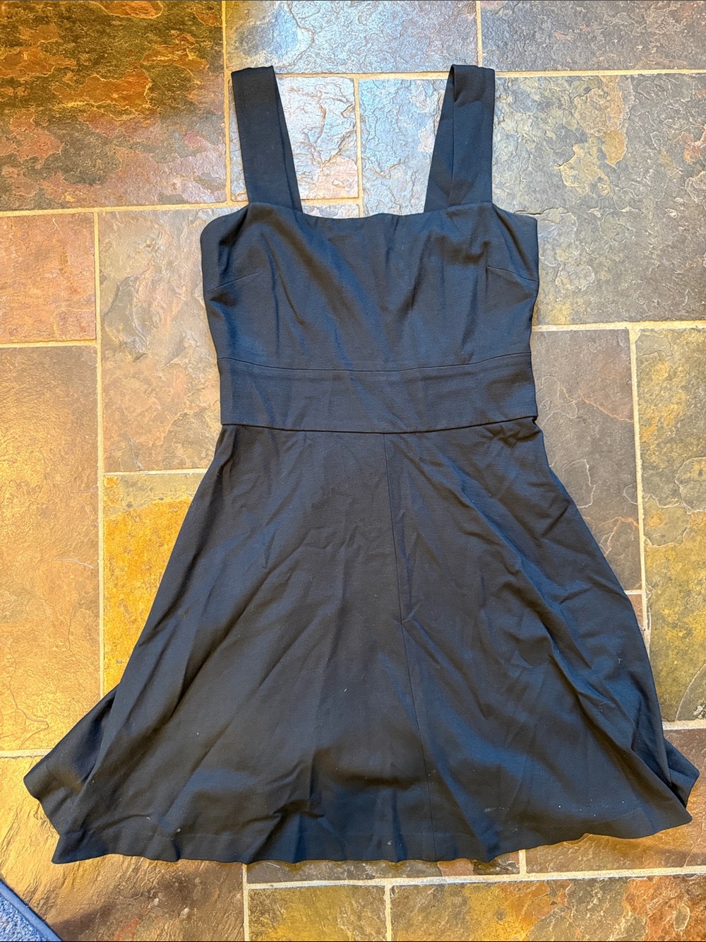 Banana Republic Black Sleeveless Mini Dress with Square Neck
